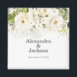 Elegantes White Rose & Gold Modernes Hochzeitsmaga Magnet<br><div class="desc">Die perfekte Art,  Ihren Sondertag zu feiern und Ihre Gäste sicher behalten! Karo: https://www.zazzle.com/store/bdp_designs/products?cg=196448434588051810</div>