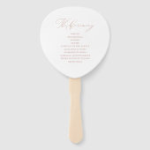Elegantes White Rose Gold Script Wedding Programm Fächer (Rückseite)