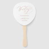 Elegantes White Rose Gold Script Wedding Programm Fächer (Vorderseite)