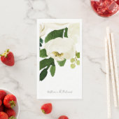 Elegantes White Rose Script Personalisiert Serviette (Beispiel)