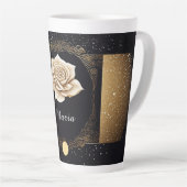 Elegantes White Rose und Gold Design Milchtasse (Rechte Ecke)