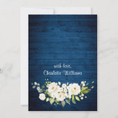 Elegantes White Roses Lace Rustic Bridal Brunch Einladung (Rückseite)