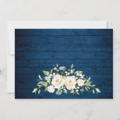 Elegantes White Roses Lace Wood Rustic Wedding FOT Save The Date (Rückseite)