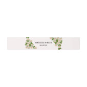 Elegantes White Roses Pink Einladung Bauchband Einladungsbanderole (Flach)