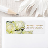 Elegantes White Roses Wedding Address Label (Insitu)