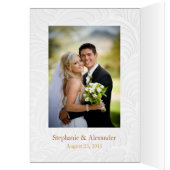 Elegantes White Roses Wedding Foto Danke Karte (Innen (Links))