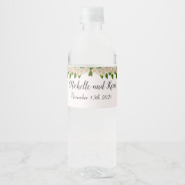 Elegantes White Roses Wedding Water Flasche Label Wasserflaschenetikett