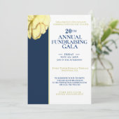 Elegantes White & Royal Blue Wohltätigkeit Event G Einladung (Stehend Vorderseite)