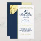 Elegantes White & Royal Blue Wohltätigkeit Event G Einladung (Vorne/Hinten)