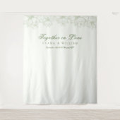 Elegantes White Sage Green Backdrops Banner Wandteppich (Vorderseite)