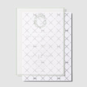 Elegantes White & Sage Green Wappen Monogram Weddi Pergament Einladungen (Versetzt (Einladung))