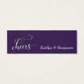 Elegantes White Script auf Lila Drink Tickets (Rückseite)