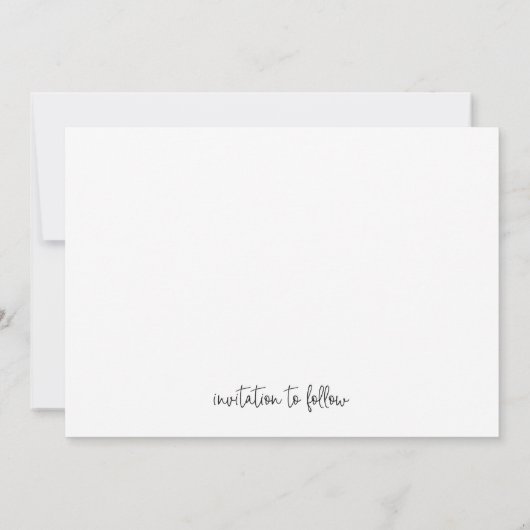 Elegantes White Script Einfaches Foto Moderne Hoch Save The Date (Rückseite)