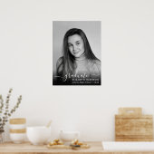 Elegantes White Script Foto Overlay Graduate Poste Poster (Küche)