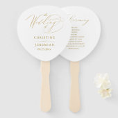 Elegantes White-Script-Hochzeitsprogramm Fächer (Vorne und Hinten)