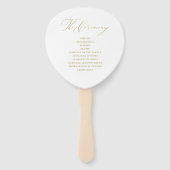 Elegantes White-Script-Hochzeitsprogramm Fächer (Rückseite)