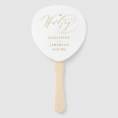 Elegantes White-Script-Hochzeitsprogramm Fächer (Vorderseite)