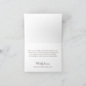 Elegantes White Script Sepia Foto Wedding Monogram Dankeskarte (Innenseite)