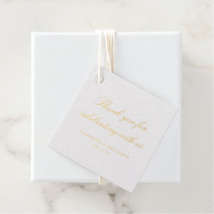 Elegantes White Script Wedding Custom Vielen Dank Geschenkanhänger