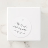 Elegantes White Script Wedding Custom Vielen Dank Geschenkanhänger (Beispiel)