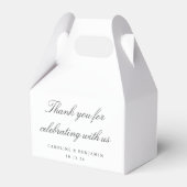 Elegantes White Script Wedding Custom Vielen Dank Geschenkschachtel (Vorderseite)
