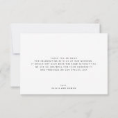 Elegantes White Script Wedding Foto Vielen Dank Dankeskarte (Rückseite)