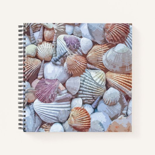 Elegantes White Seashells Artwork | Notebook Notizblock (Vorderseite)