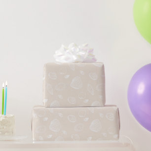 Elegantes White Seashells Beige Muster Geschenkpapier