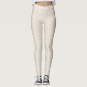 Elegantes White Seashells Beige Muster Leggings (Vorderseite)