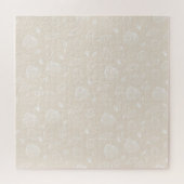 Elegantes White Seashells Beige Muster Puzzle (Horizontal)
