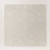 Elegantes White Seashells Beige Muster Puzzle (Vertikal)