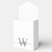 Elegantes White Silver Glitzer Monogram Name Scrip Geschenkschachtel (Geöffnet)