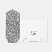 Elegantes White Silver Glitzer Monogram Name Scrip Geschenkschachtel (Ungefaltet)