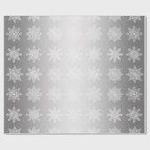 Elegantes White & Silver Snowflake Weihnachtsmuste Geschenkpapier (Flach)