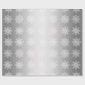 Elegantes White & Silver Snowflake Weihnachtsmuste Geschenkpapier (Flach)