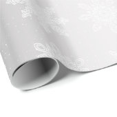 Elegantes White & Silver Snowflake Weihnachtsmuste Geschenkpapier (Rolleneckpunkt)