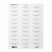 Elegantes White/Silver Wedding Return-Adressetiket (Vorne)