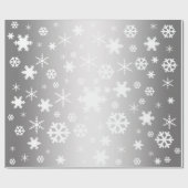 Elegantes White & Silver Weihnachten Snowflake Mus Geschenkpapier (Flach)