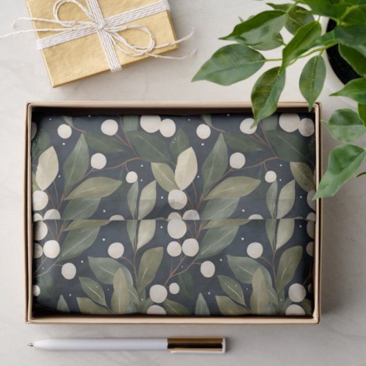 Elegantes White Snowberry Holiday Tissue Paper Seidenpapier (Geschenk)