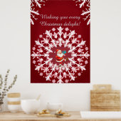 Elegantes White Snowflake Design Poster (Küche)