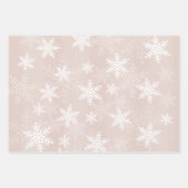 Elegantes White Snowflake Muster Winterfest Geschenkpapier Set (Vorderseite 2)