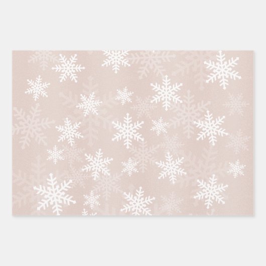 Elegantes White Snowflake Muster Winterfest Geschenkpapier Set (Vorderseite 2)