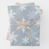 Elegantes White Snowflake Muster Winterfest Geschenkpapier Set (Beispiel)