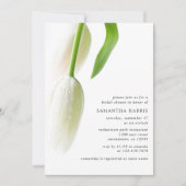 Elegantes White Tulips Brautparty Einladung (Vorderseite)
