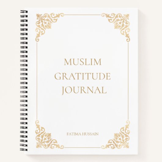 Elegantes White Vintag Muslim Dankesblatt Notizblock (Vorderseite)