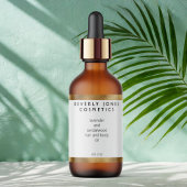 Elegantes White W Gold Border Cosmetics Label