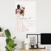 Elegantes White Wedding Gown Brautparty Willkommen Poster (Heimbüro)