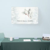 Elegantes White Winter Pine Brautparty Banner (Messe)