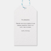 Elegantes White Winter Pine Brautparty Geschenkanhänger (Rückseite)