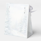 Elegantes White Winter Pine Brautparty Geschenkschachtel (Rückseite)